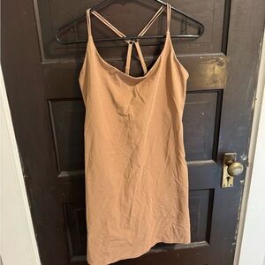 Camel Athletic Dress with Strappy Back